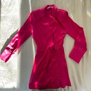 Zara silk hoy pink dress